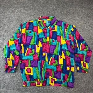 SOLDDDDD 🙌🏾 LORI of California VTG Jacket Size Geometric Lightweight Color Block
